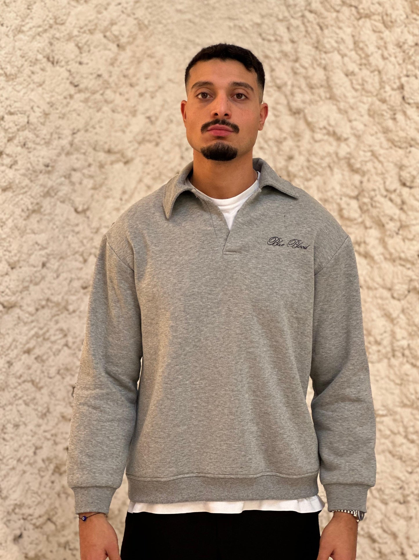 Fleece Grey Polo