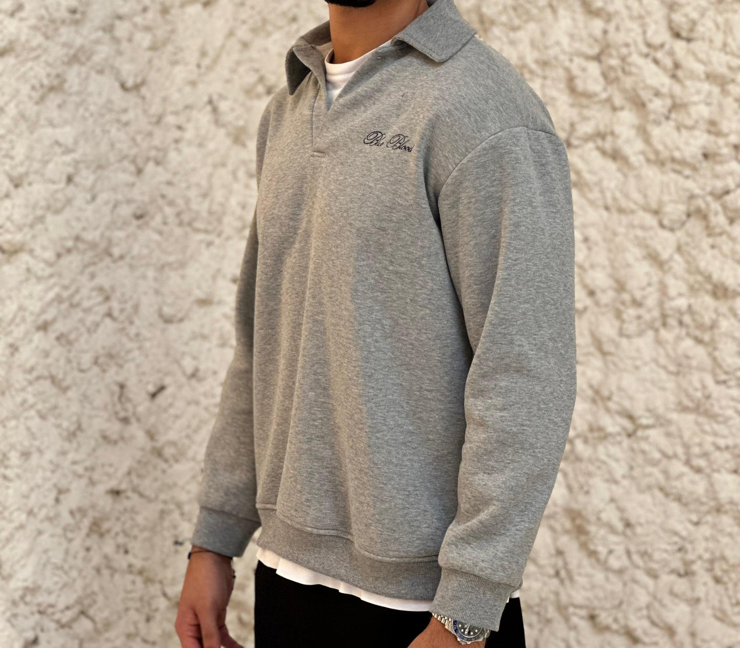 Fleece Grey Polo