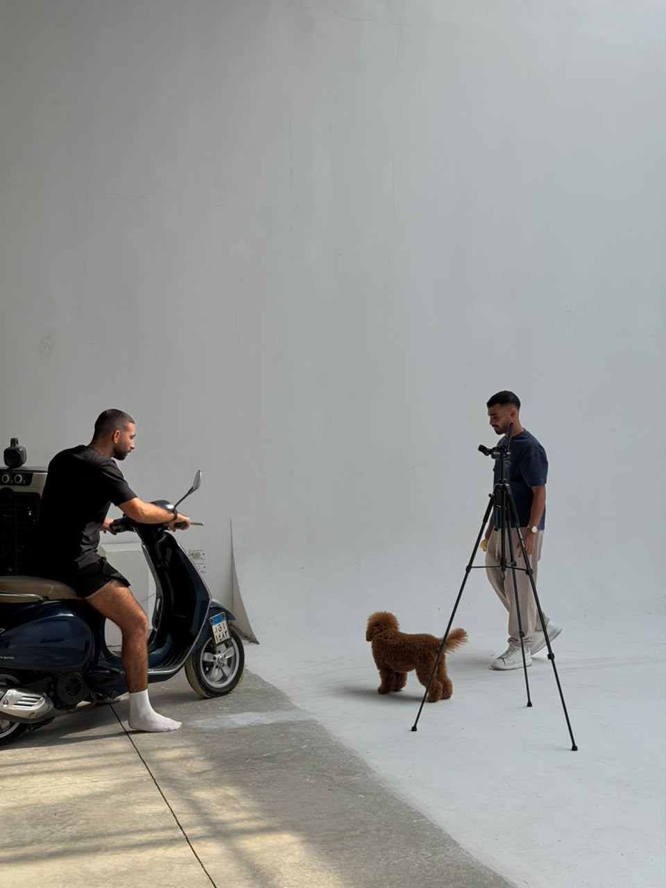 Setting up the scooter shot